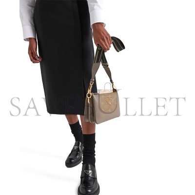 PRADA LEATHER SHOULDER BAG 1BH194 (23*13.5*6cm) 